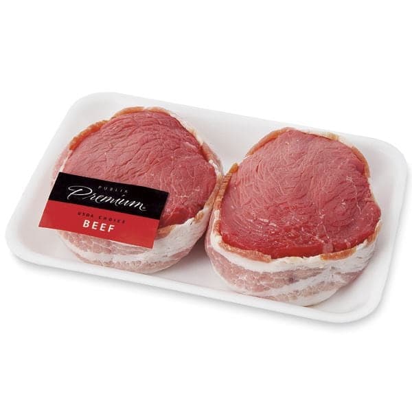 Bacon Wrapped Top Sirloin Fillets Publix Premium, Usda Choice Beef