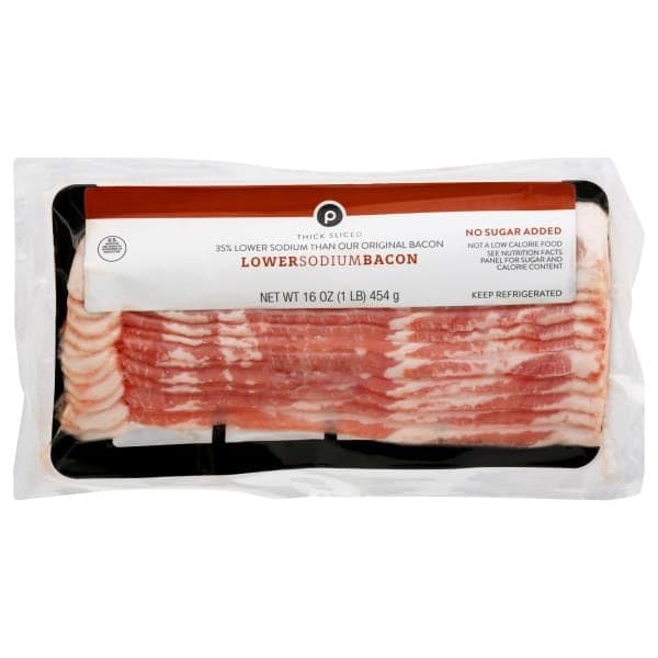 Publix Thick-Sliced Bacon, Lower-Sodium Hickory-Smoked