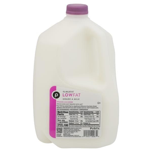 Publix Milk, Low Fat, 1% Milkfat