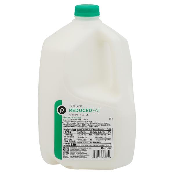 Publix Milk, Reduced Fat, 2% Milkfat