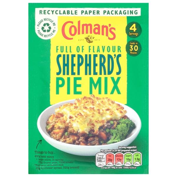 Colmans Of Norwich Seasoning Mix, Family, Shepherd'S Pie