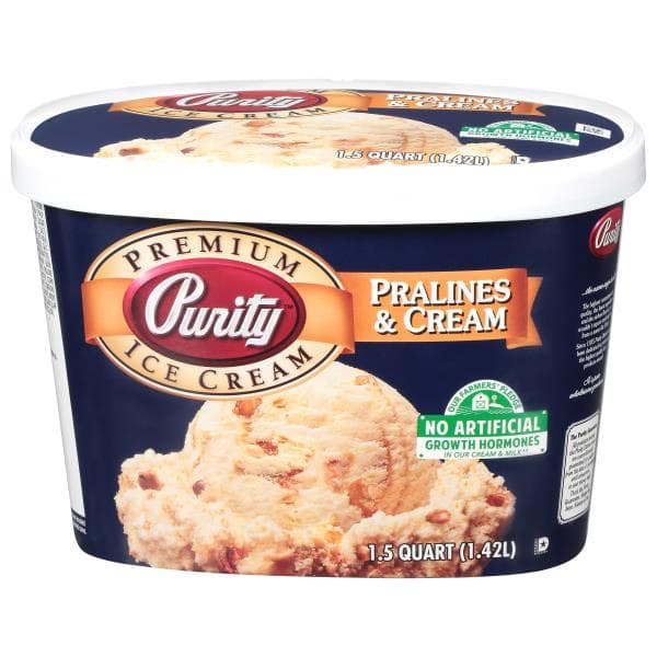 Purity Ice Cream, Premium, Pralines & Cream