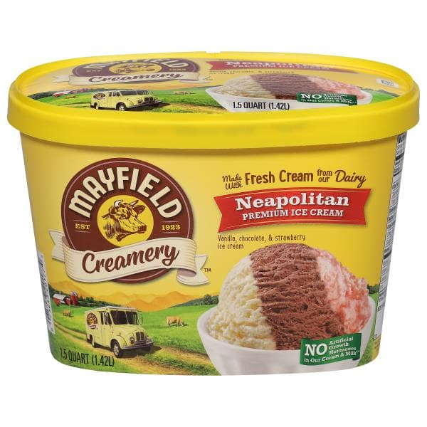 Mayfield Creamery Ice Cream, Premium, Neapolitan