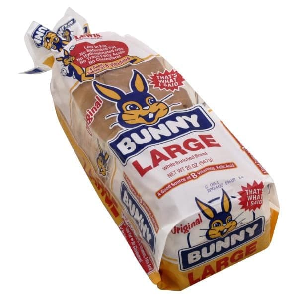 Bunny Original Large White Enriched Bread. Loaf