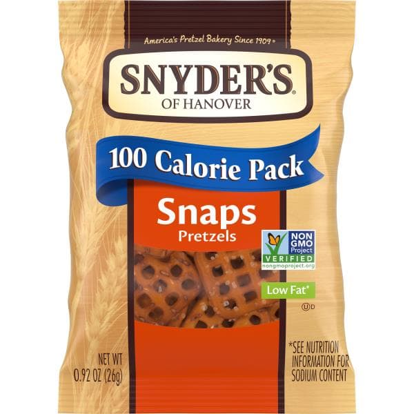 Snyders Pretzels, Snaps, 100 Calorie