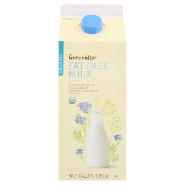 Greenwise Milk, Organic, Fat Free