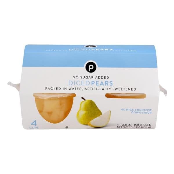 Publix Pears, No Sugar Added, Diced