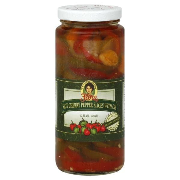 Flora Cherry Peppers, Hot, Slices With Oil