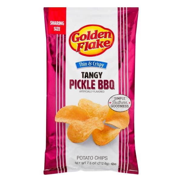 Golden Flake Potato Chips, Tangy Pickle Bbq, Thin & Crispy, Sharing Size