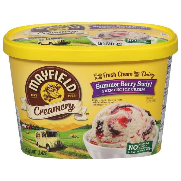 Mayfield Creamery Ice Cream, Premium, Summer Berry Swirl