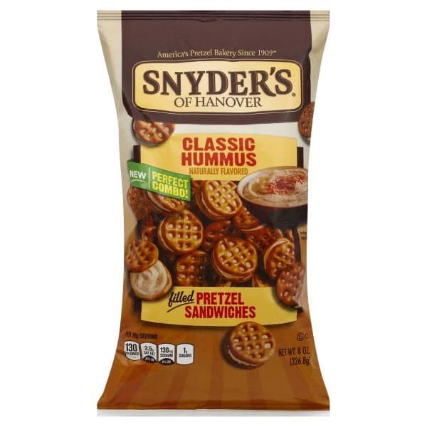 Snyders Pretzel Sandwiches, Filled, Classic Hummus
