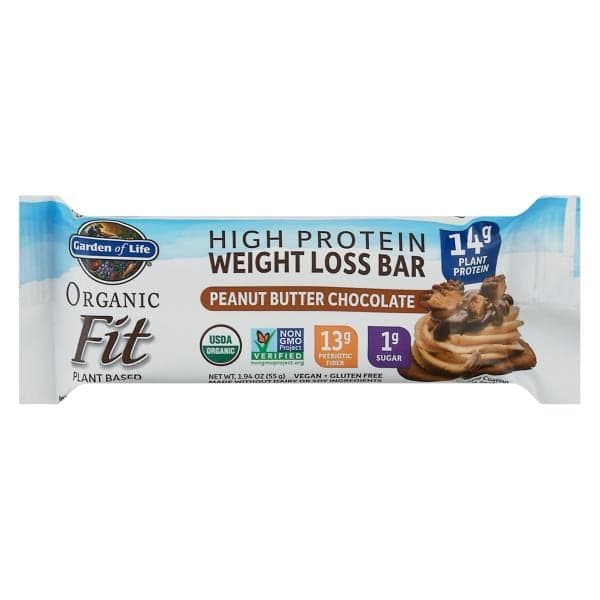 Garden Of Life Organic Fit Weight Loss Bar, High Protein, Peanut Butter Chocolate