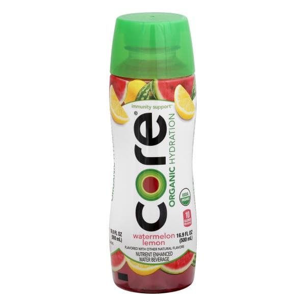 Core Water Beverage, Organic, Watermelon Lemon