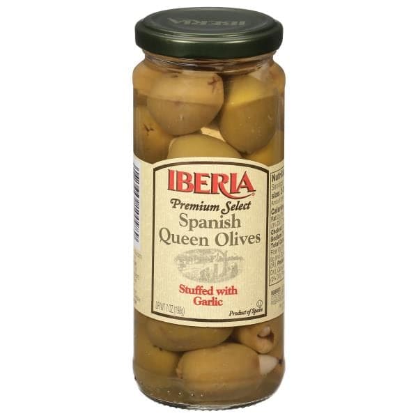 Iberia Queen Olives, Spanish, Stuffed With Garlic