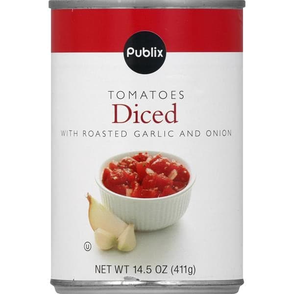Publix Tomatoes, With Roasted Garlic And Onion, Diced