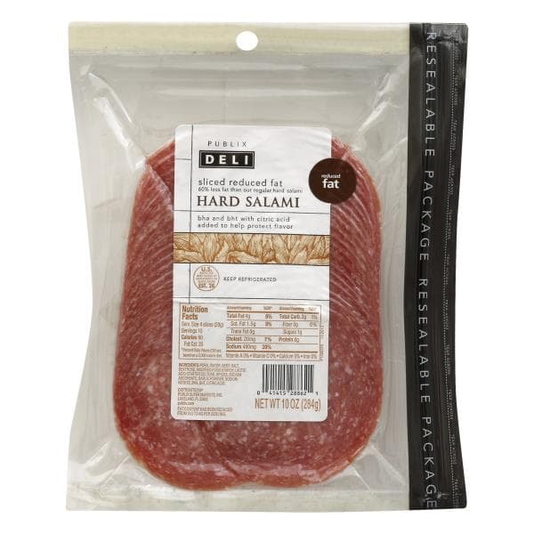 Publix Deli Hard Salami, Presliced, Reduced Fat