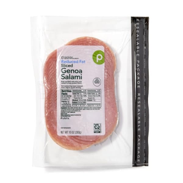 Publix Deli Genoa Salami, Presliced, Reduced Fat