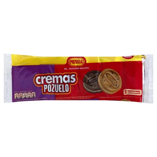 Pozuelo Cookies, Cream Sandwich, Chocolate And Vanilla Flavor
