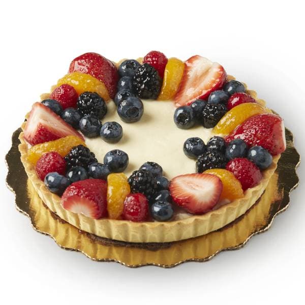 Round Vanilla Cream Fruit Tart