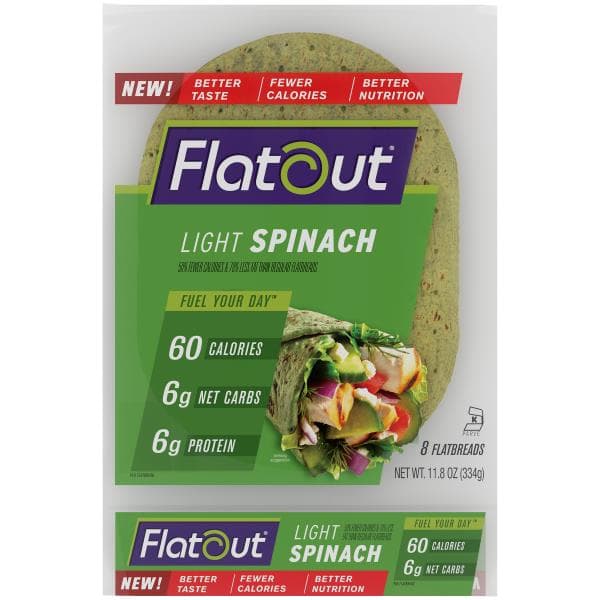 Flatout Flatbreads, Light, Spinach