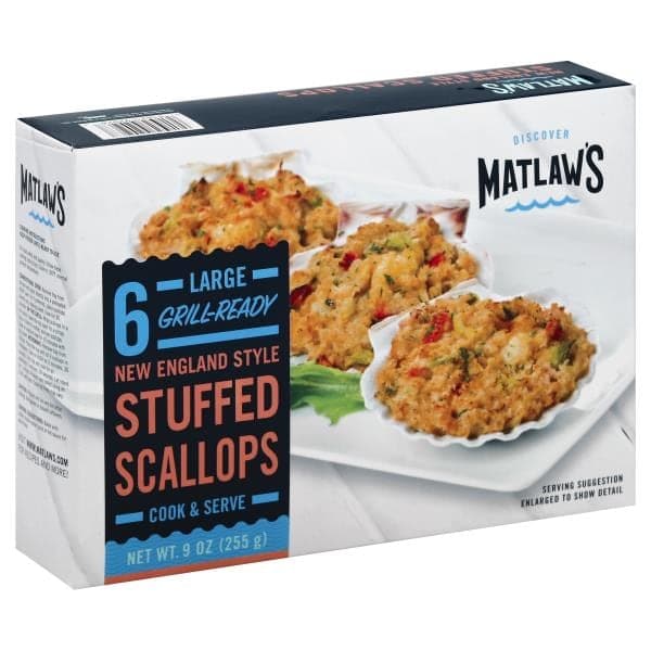 Matlaws Stuffed Scallops, New England Style, Large
