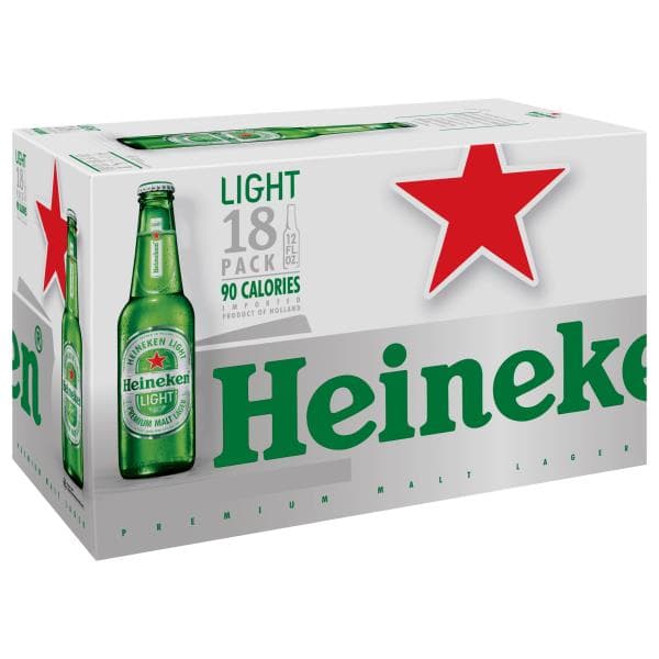 Heineken Light Beer 18 Oz Bottles