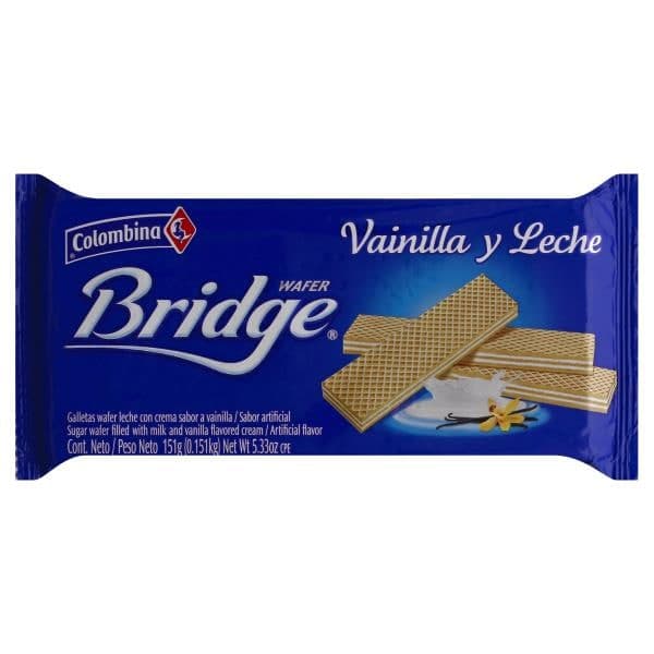 Colombina Bridge Wafer, Vainilla Y Leche