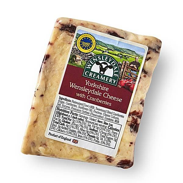 Wensleydale Creamery Yorkshire Wensleydale Cheese, With Cranberries