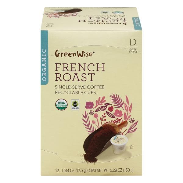 Greenwise Coffee, Organic, Dark Roast, French Roast