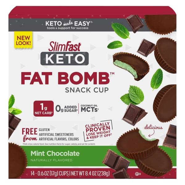 Slimfast Keto Fat Bomb Snack Cup, Mint Chocolate