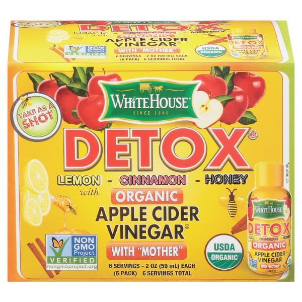 White House Detox Apple Cider Vinegar, Organic, With Mother, Lemon, Cinnamon, Honey