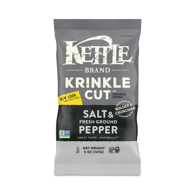 Kettle Brand Krinkle Cut Potato Chips, Salt & Fresh Ground Pepper