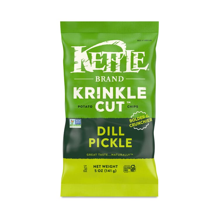 Kettle Brand Krinkle Cut Potato Chips, Dill Pickle