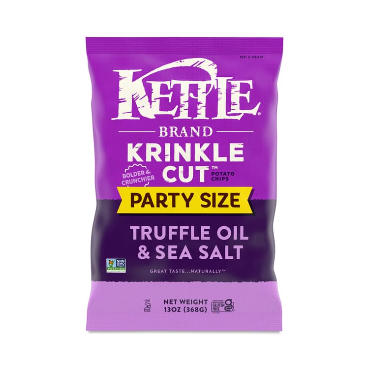 Kettle Brand Krinkle Cut Potato Chips, Truffle & Sea Salt, Value Size