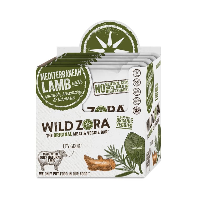 Wild Zora Meat & Veggie Bars, Mediterranean Lamb
