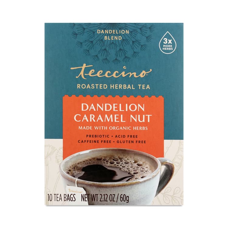 Teeccino Roasted Herbal Tea, Dandelion Caramel Nut