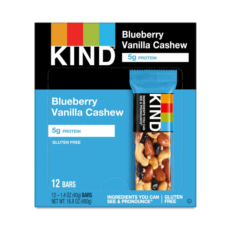 Kind Gluten Free Healthy Snack Bars Blueberry Vanilla & Cashew