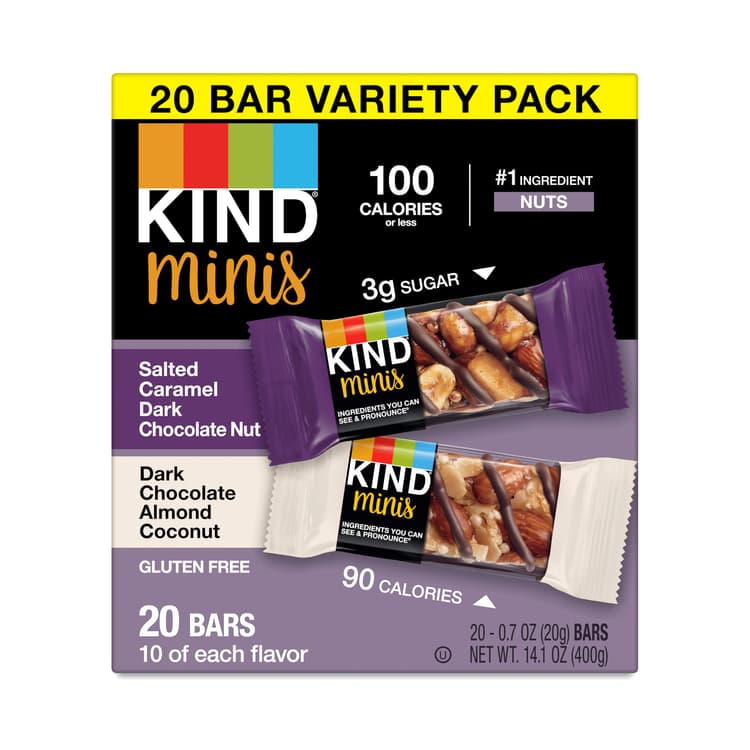 Kind Mini Bars, Salted Caramel Dark Chocolate Nut & Dark Chocolate Almond Coconut