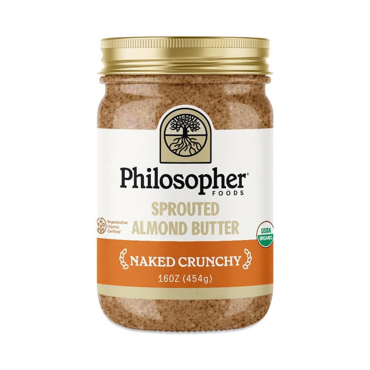 Philosopher Foods Sprouted Almond Butter, Naked Crunchy, Value Size