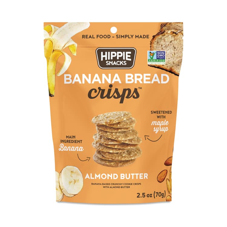 Hippie Snacks Banana Bread Crisps, Almond Butter