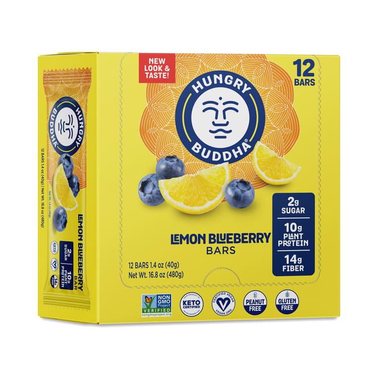 Hungry Buddha Plant Based Protein Bar, Lemon Blueberry