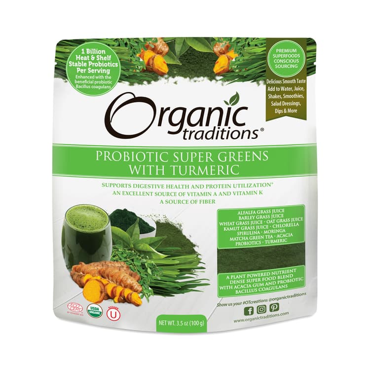 Organic Traditions Probiotic Super Greens With Turmeric