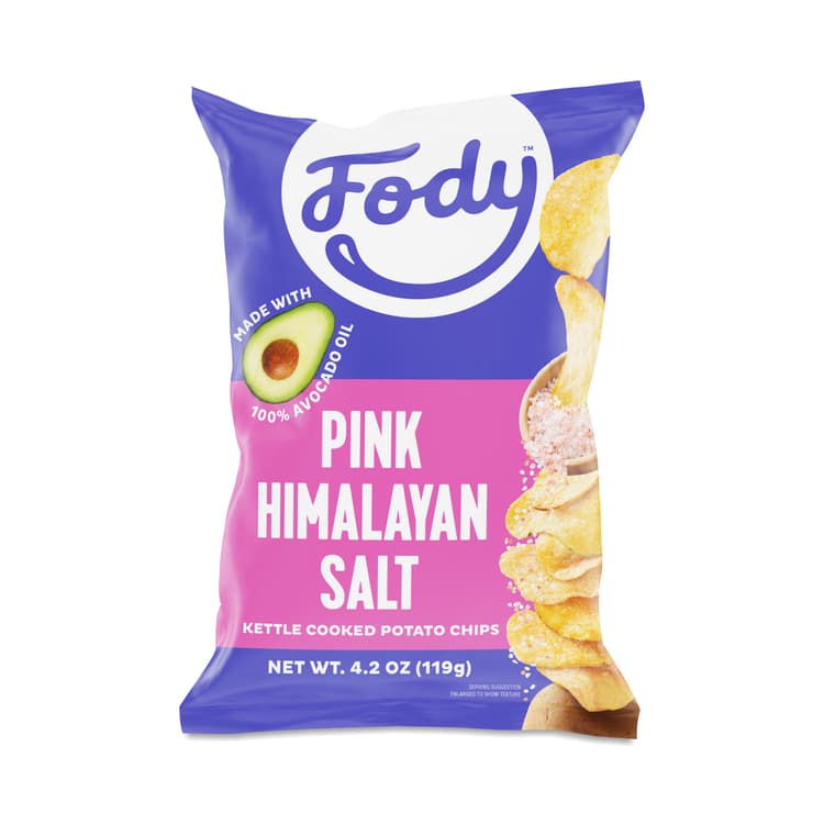 Fody Low Fodmap Kettle Cooked Pink Himalayan Salt Chips