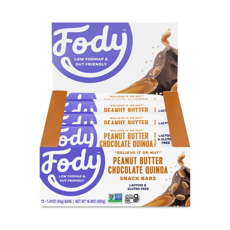Fody Low Fodmap Peanut Butter Chocolate Quinoa Bars
