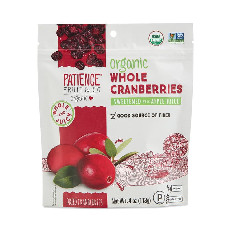 Whole & Juicy Dried Cranberries Sweetened With Apple Juice Organic