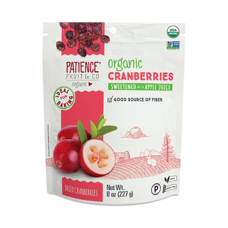 Patience Organic Cranberries, Sweetened With Apple Juice