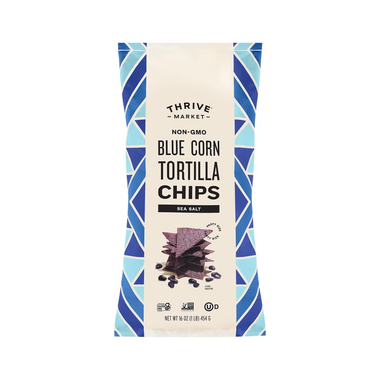 Non-Gmo Blue Corn Tortilla Chips, Sea Salt