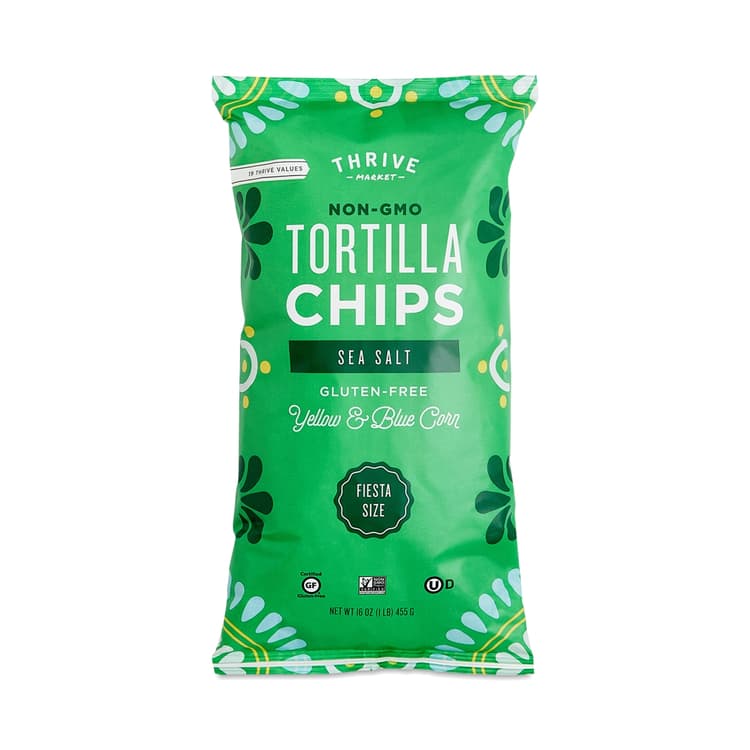 Non-Gmo Yellow & Blue Corn Tortilla Chips, Sea Salt