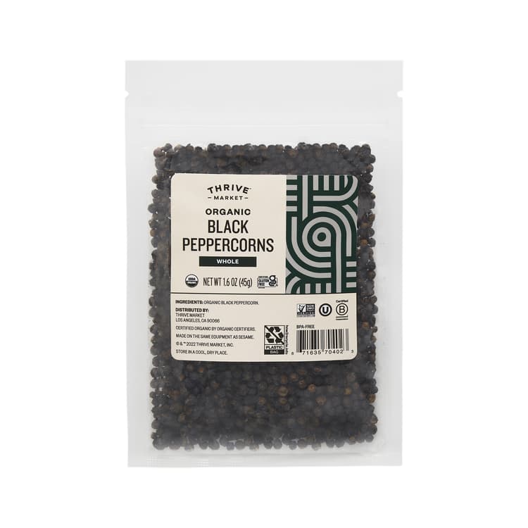 Thrive Market Organic Whole Black Peppercorns