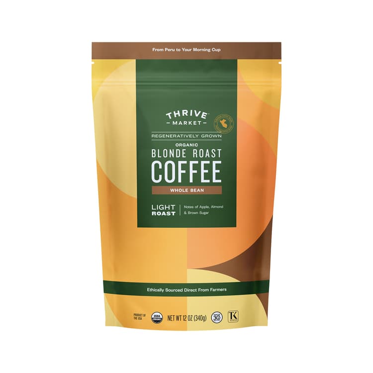 Thrive Market Regeneratively Grown Organic Blonde Roast, Whole Bean